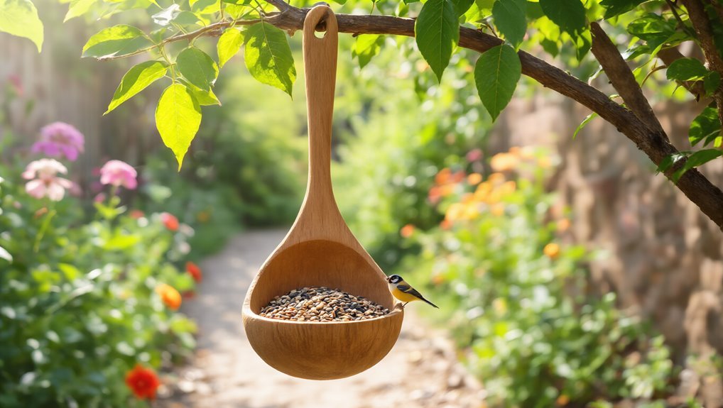 whimsical wooden spoon feeder