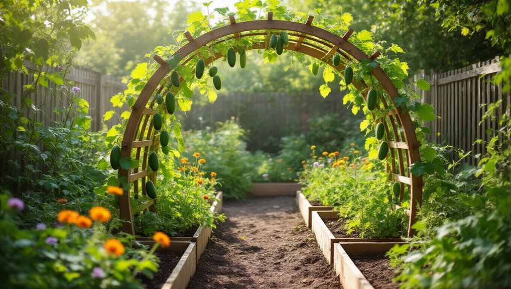 elevate garden with trellises