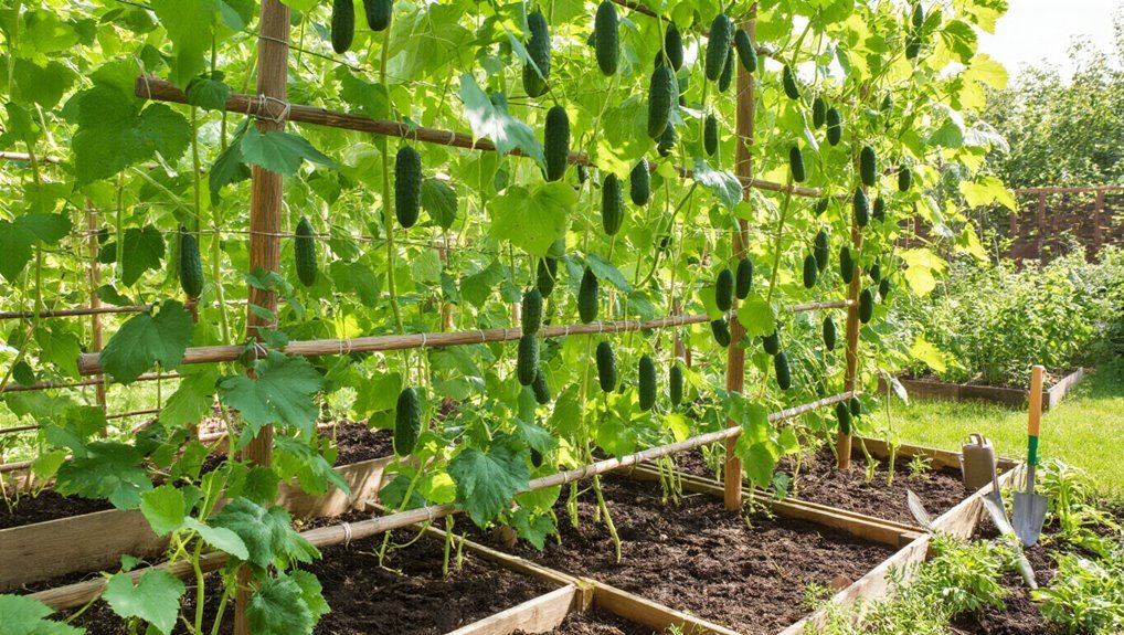 trellis maintenance for cucumbers