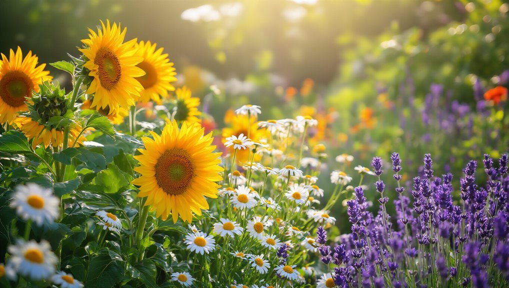 vibrant sun loving garden flowers