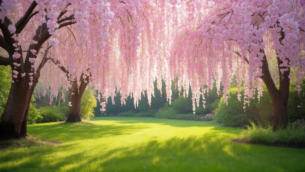 cascading blossoms enhance landscapes