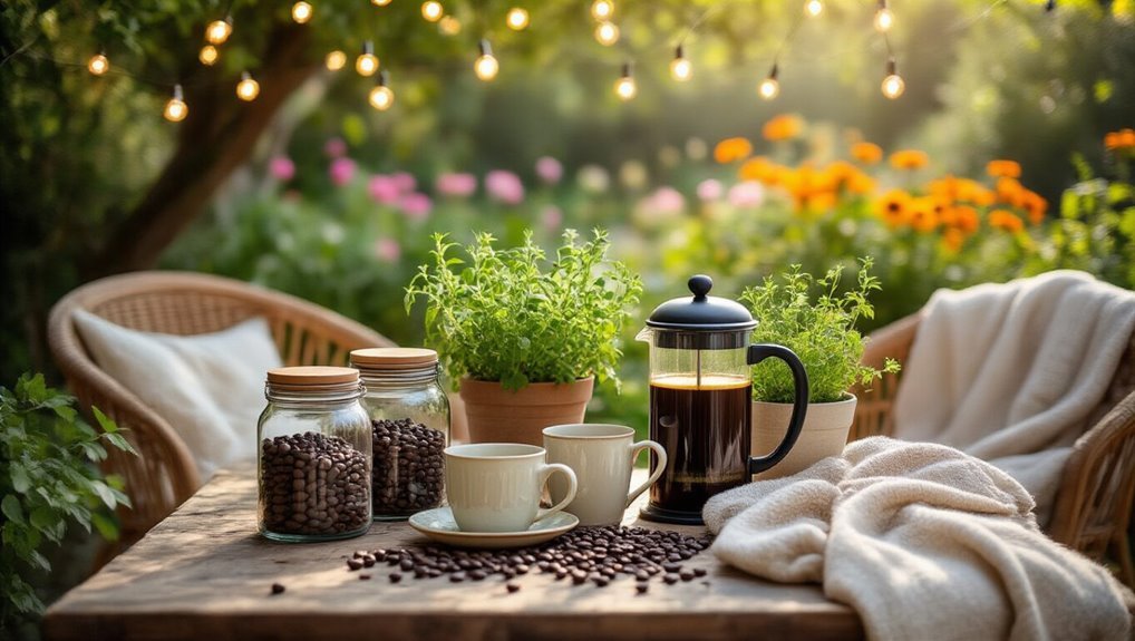 charming outdoor coffee setup