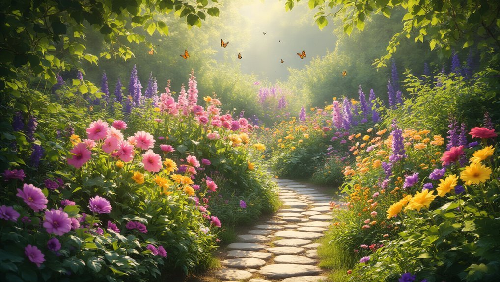 colorful perennial flower garden