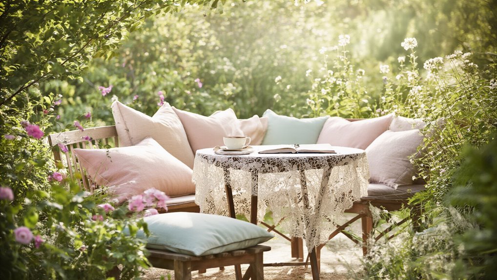 comfortable garden cafe seating