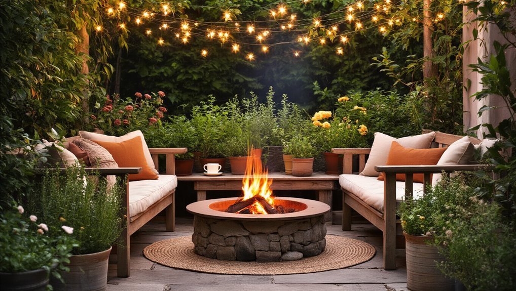 cozy fire pit ambiance