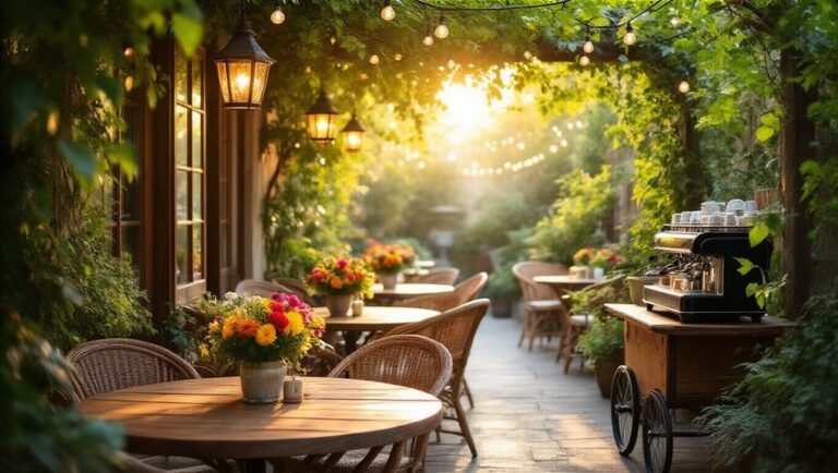 cozy outdoor coffee corner