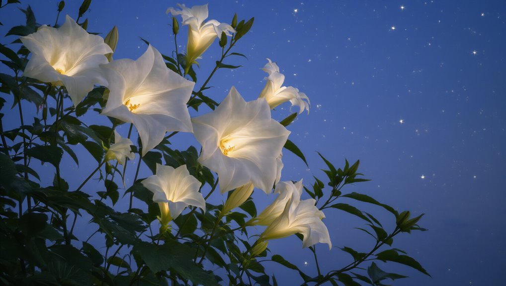 enchanting nighttime garden blooms