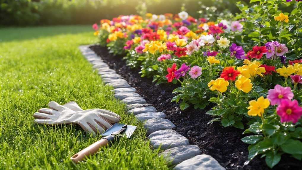 enhancing edged flower beds