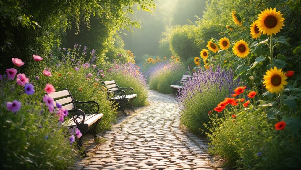 inviting floral pathway design