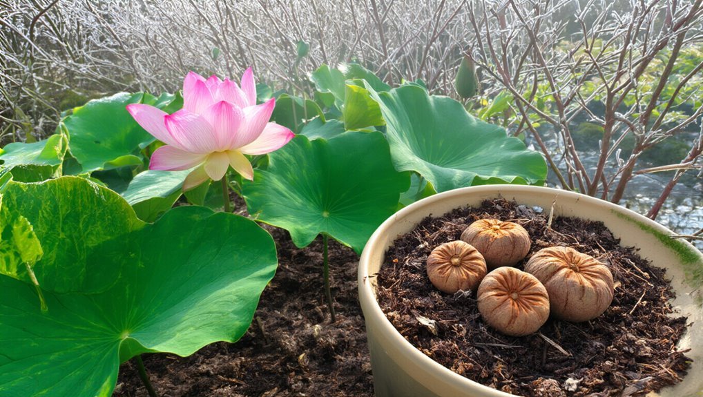 prepare lotus for winter