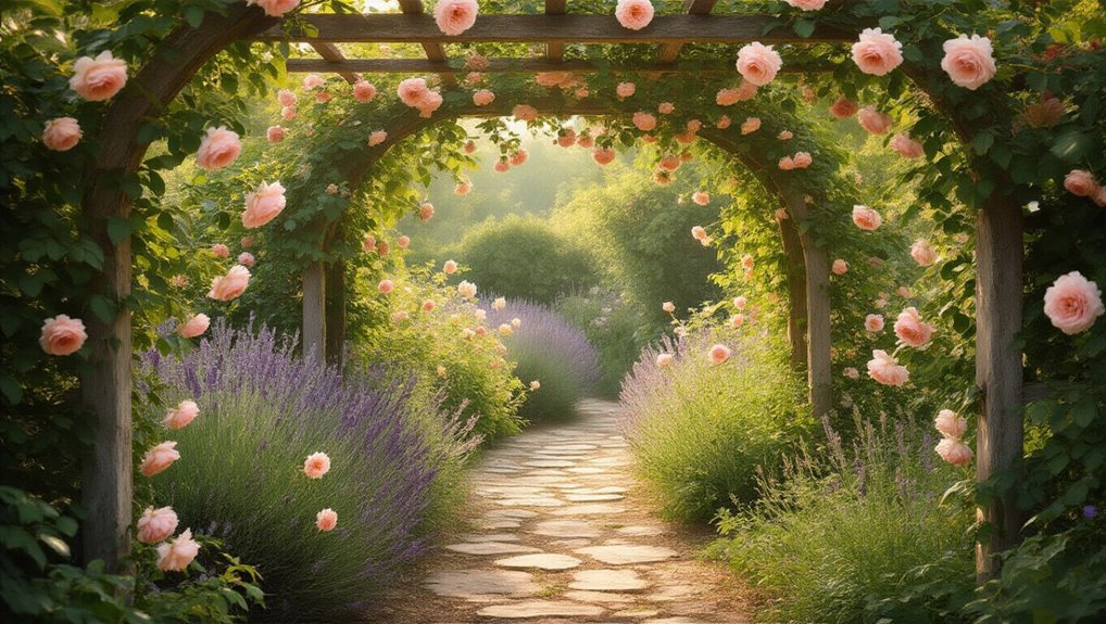 romantic vintage rose garden