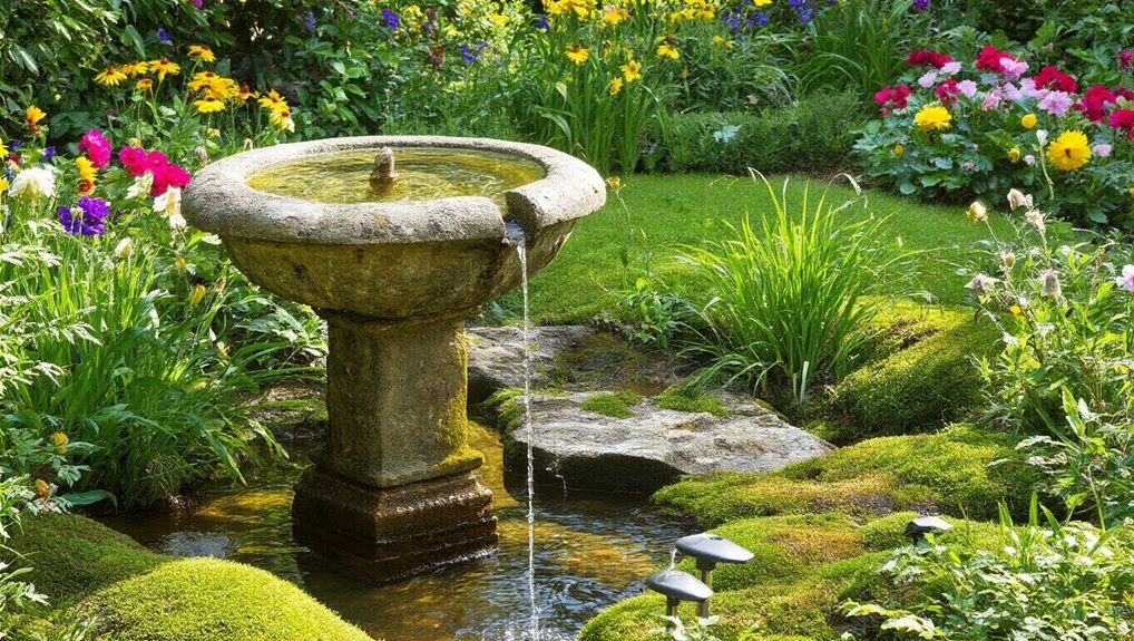 rustic stone fountain styles