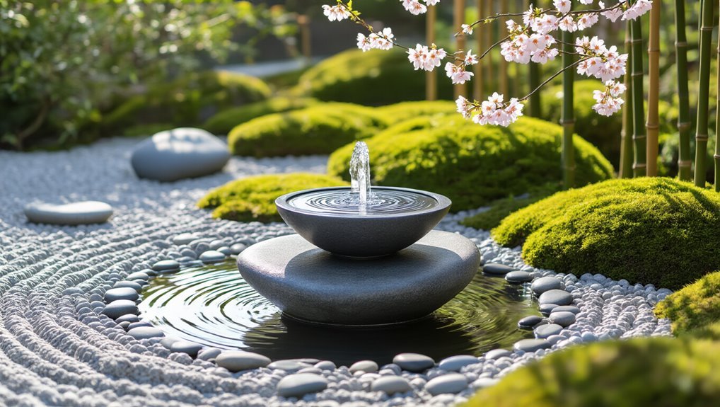 serene solar fountain oasis