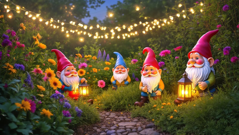whimsical garden gnome lights